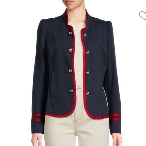 NWOT Tommy Hilfiger Contrast Piped Military Blazer